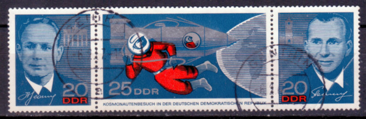 Briefmarken DDR 1965, Mi.Nr. 1138-1140 (Dreierstreifen WZd159), Kosmonauten, Gestempelt
