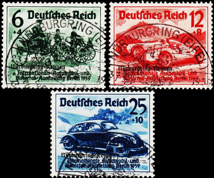 Briefmarken Deutsches Reich 1939, Mi.Nr. 695-697, Nürburgring-Rennen, Gestempelt