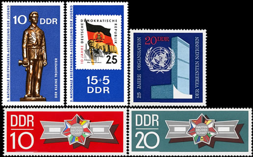 Briefmarken DDR 1970, Mi.Nr. 1613-1614, 1615-1616, 1621. Postfrisch