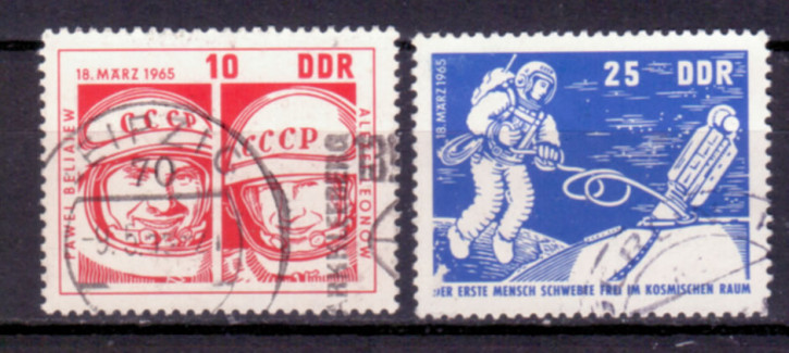 Briefmarken DDR 1965, Mi.Nr. 1098 - 1099, Woschod 2, Gestempelt