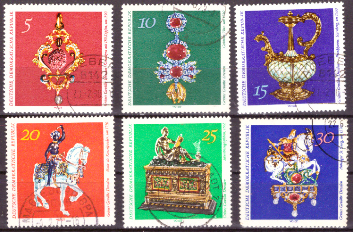 Briefmarken: DDR 1971, Mi.Nr. 1682-1687, Grünes Gewölbe, Dresden. Gestempelt
