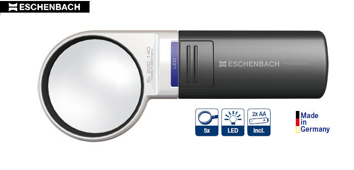 ESCHENBACH Taschenleuchtlupe mobilux LED, 5fache Vergrößerung