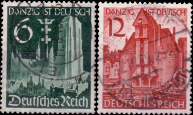 Briefmarken Deutsches Reich 1939, Mi.Nr. 714-715, Danzig, Gestempelt