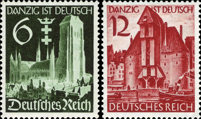 Briefmarken Deutsches Reich 1939, Mi.Nr. 714-715, Danzig, Postfrisch