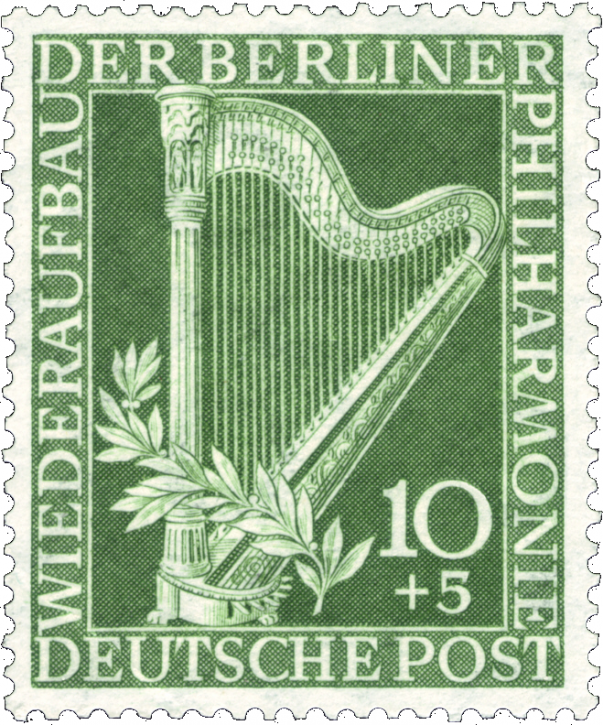 Briefmarken Berlin 1950, Mi.Nr.: 72, Wiederaufbau der Berliner Philharmonie. Postfrisch