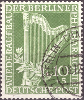 Briefmarken Berlin 1950, Mi.Nr.: 72, Wiederaufbau der Berliner Philharmonie. Gestempelt