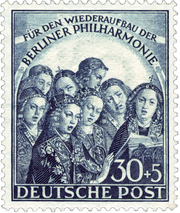 Briefmarken Berlin 1950, Mi.Nr.: 73, Wiederaufbau der Berliner Philharmonie. Postfrisch
