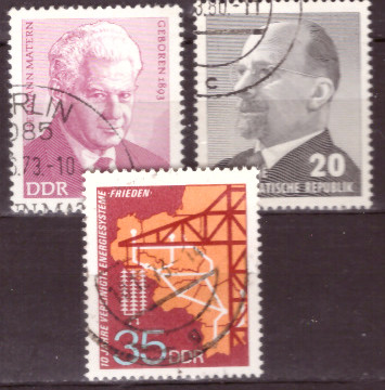 Briefmarken: DDR 1973, Mi.Nr. 1855, 1870, 1871, Gestempelt