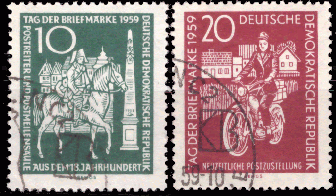 Briefmarken DDR 1959, Mi.Nr. 735-736, Tag der Briefmarke. Gestempelt