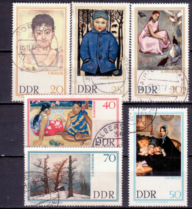 Briefmarken DDR 1967, Mi.Nr. 1262-1267, Neue Meister Dresden (I), Gestempelt