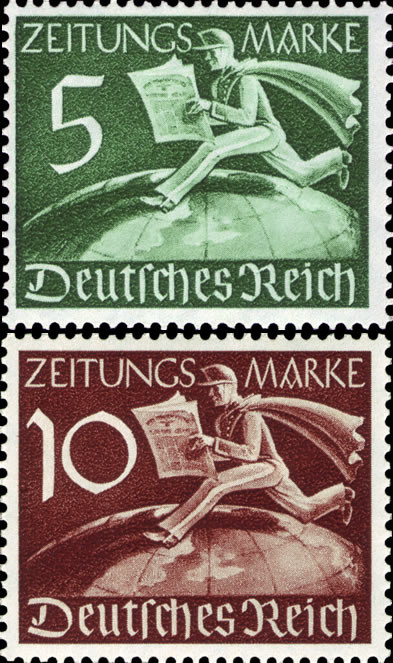 Briefmarken Deutsches Reich 1939, Mi.Nr. Z738-Z739, Auslands-Zeitungsmarken, Postfrisch