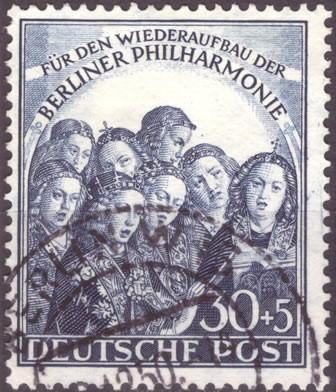 Briefmarken Berlin 1950, Mi.Nr.: 73, Wiederaufbau der Berliner Philharmonie. Gestempelt