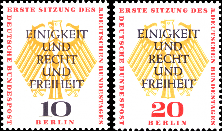 Briefmarken Berlin 1957 Mi.Nr. 174-175, Bundestag in Berlin. Postfrisch