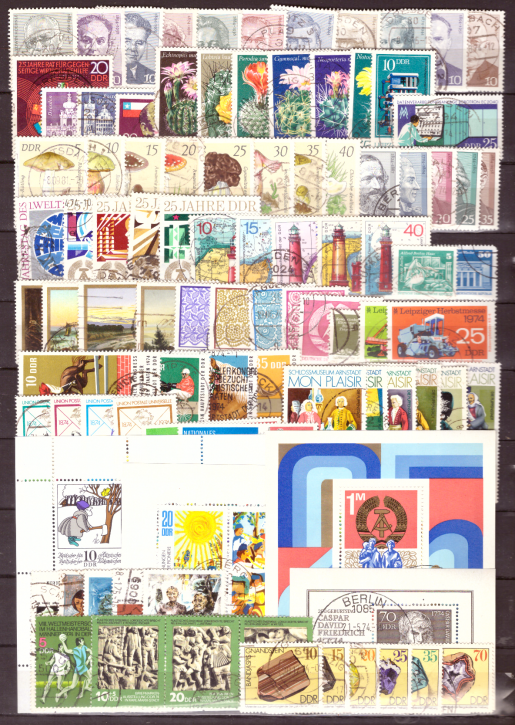 Briefmarken DDR Jahrgang 1974 Gestempelt - Komplett