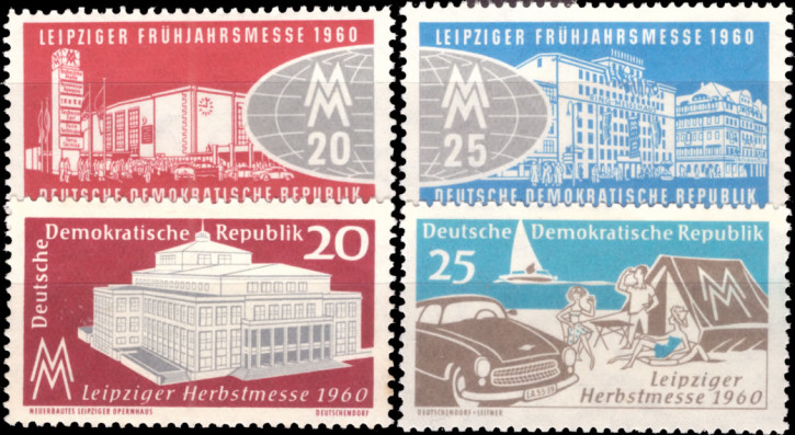 Briefmarken DDR 1960, Mi.Nr. 750-751, 781-782, Leipziger Frühjahrs- und Herbstmesse, Postfrisch