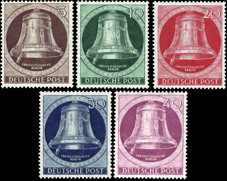 Briefmarken Berlin Mi.Nr. 75-79, Freiheitsglocke (I), Klöppel links, Postfrisch