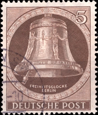Briefmarken Berlin Mi.Nr. 75, Freiheitsglocke (I), Klöppel links, Gestempelt