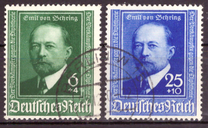 Briefmarken Deutsches Reich 1940, Mi.Nr. 760-761, Emil von Behring, Gestempelt