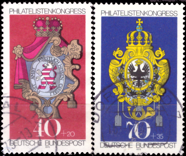 Briefmarken BRD (Bund) 1973, Mi.Nr. 764-765. Philatelistenkongress. Gestempelt