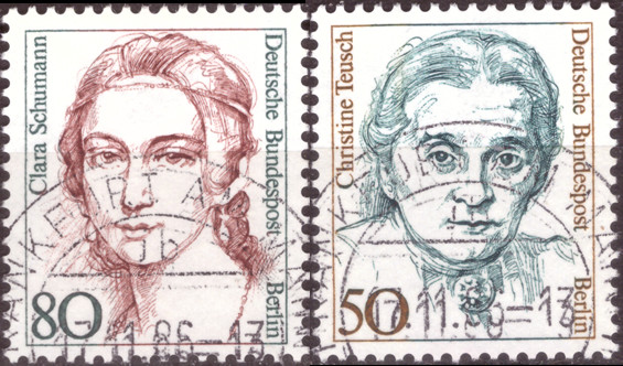 Briefmarken Berlin 1986, Mi.Nr. 770-771, Freimarke: Frauen der deutschen Geschichte (I). Gestempelt