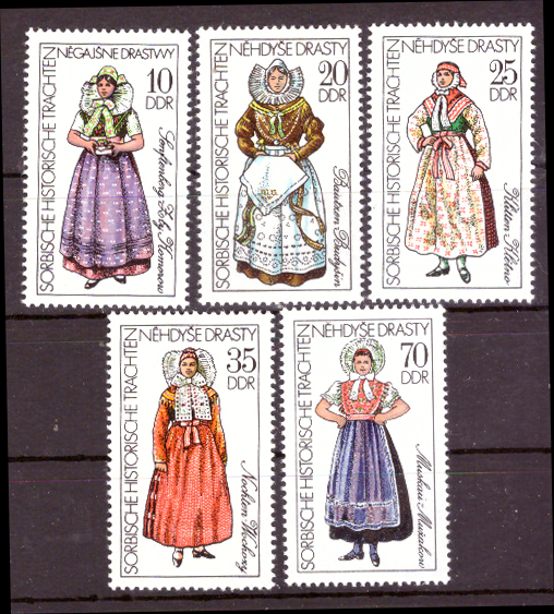 Briefmarken: DDR 1977, MiNr. 2210-2214, Sorbische Trachten, Postfrisch
