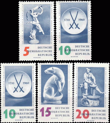 Briefmarken: DDR 1960, Mi.Nr. 774-778, Meissner Porzellan, Postfrisch