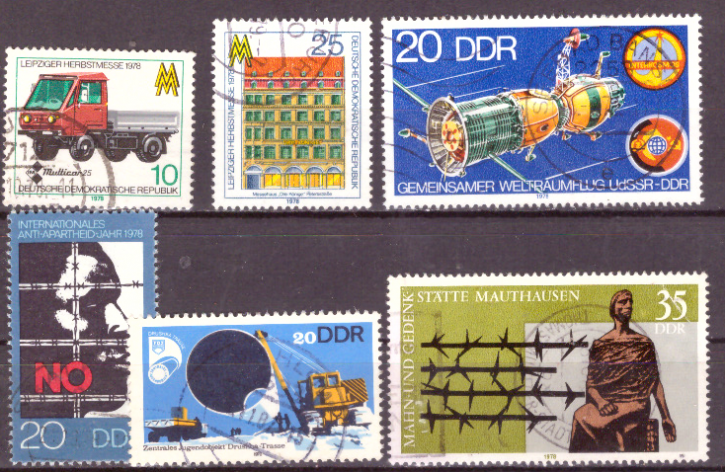 Briefmarken: DDR 1978, Mi.Nr. 2353-2354,2355,2356,2368, 2369, Gestempelt