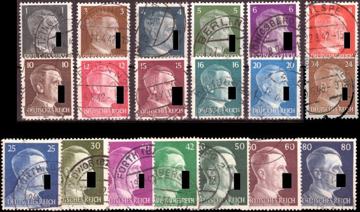 Briefmarken: Deutsches Reich 1941 Mi.Nr. 781-798, Freimarken, Gestempelt