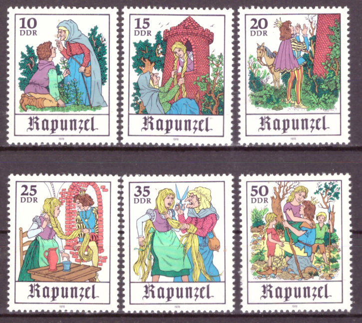 Briefmarken DDR 1978, Mi.Nr. 2382-2387, Märchen (XIII): Rapunzel. Postfrisch
