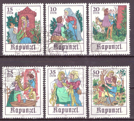 Briefmarken DDR 1978, Mi.Nr. 2382-2387, Märchen (XIII): Rapunzel. Gestempelt