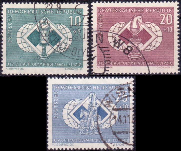 Briefmarken DDR 1960, Mi.Nr. 786-788, Schacholympiade, Gestempelt