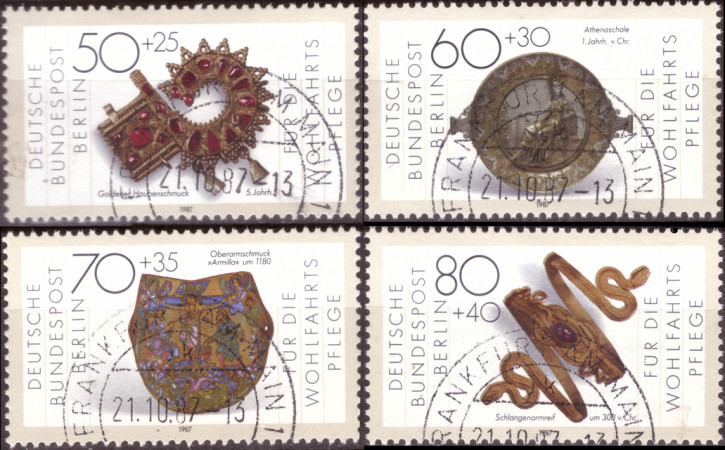 Briefmarken Berlin 1987: Mi.Nr. 789-792, Wohlfahrt: Gold- und Silberschmiedekunst. Gestempelt