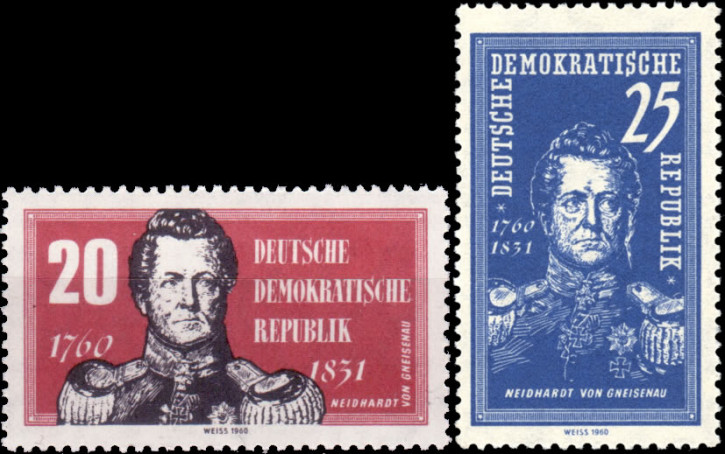 Briefmarken DDR 1960, Mi.Nr. 793-794, Gneisenau, Postfrisch