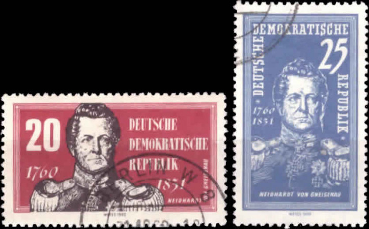 Briefmarken DDR 1960, Mi.Nr. 793-794, Gneisenau, Gestempelt
