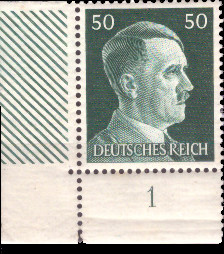 Briefmarken: Deutsches Reich 1941 Mi.Nr. 796 BE ul, Bogenecke unten links Freimarken, Postfrisch