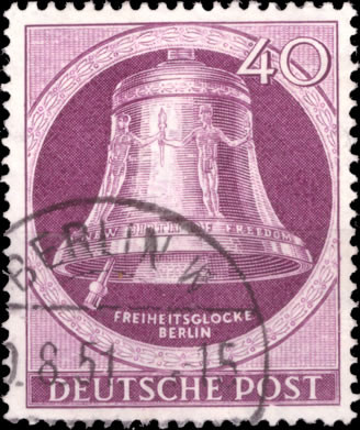 Briefmarken Berlin Mi.Nr. 79, Freiheitsglocke (I), Klöppel links, Gestempelt
