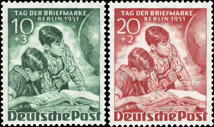 Briefmarken Berlin 1951, Mi.Nr. 80-81 Tag der Briefmarke, Postfrisch