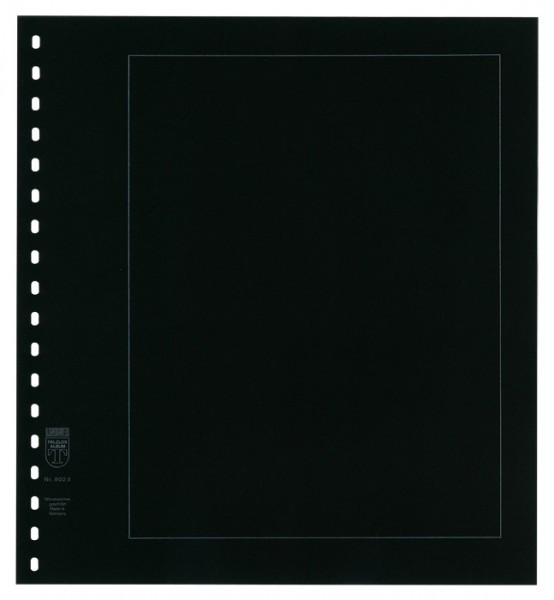 Lindner Blanko-Blätter im LINDNER Blattformat 272mm x 296mm mit 18-Ring-Lochung, Schwarzer Albenkarton mit aufgedrucktem, weißen Rahmen, 10er-Packung