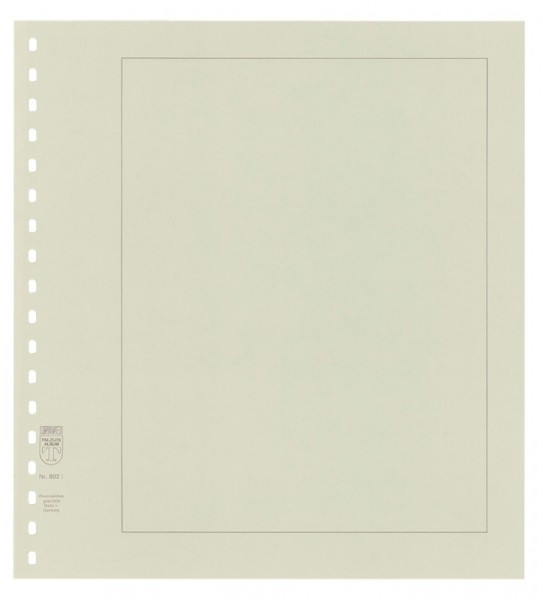 Lindner Blanko-Blätter im LINDNER Blattformat 272mm x 296mm mit 18-Ring-Lochung, Silbergrauer Albenkarton mit aufgedrucktem, grauen Rahmen, 10er-Packung