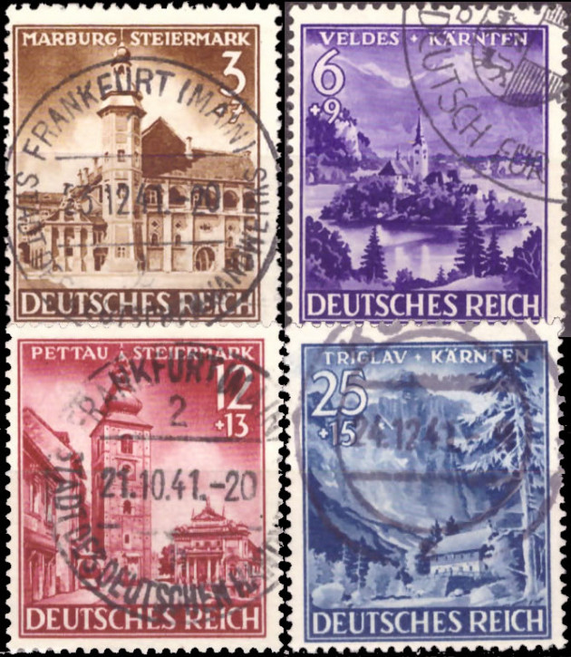 Briefmarken Deutsches Reich 1941, Nr. 806-809, Eingliederung Gebiete, Gestempelt