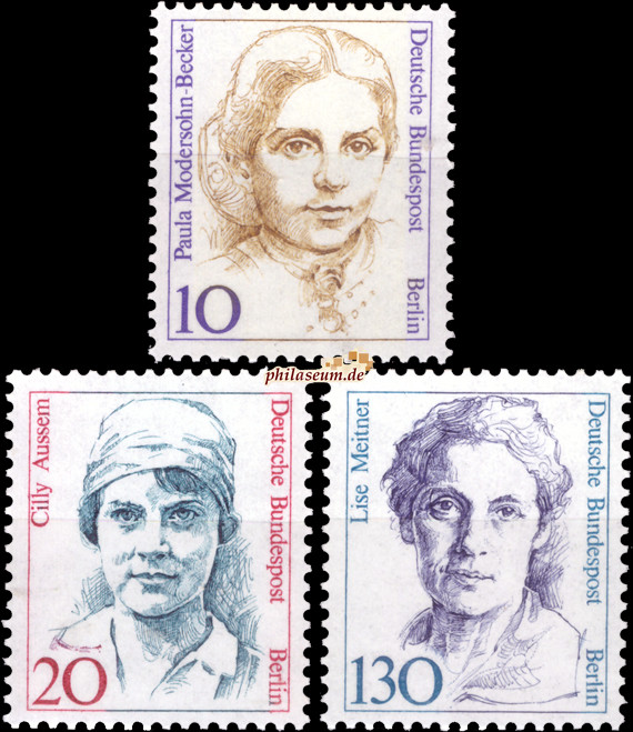 Briefmarken Berlin 1988, Mi.Nr. 806, 811-812, Freimarken: Frauen der deutschen Geschichte (III-IV). Postfrisch