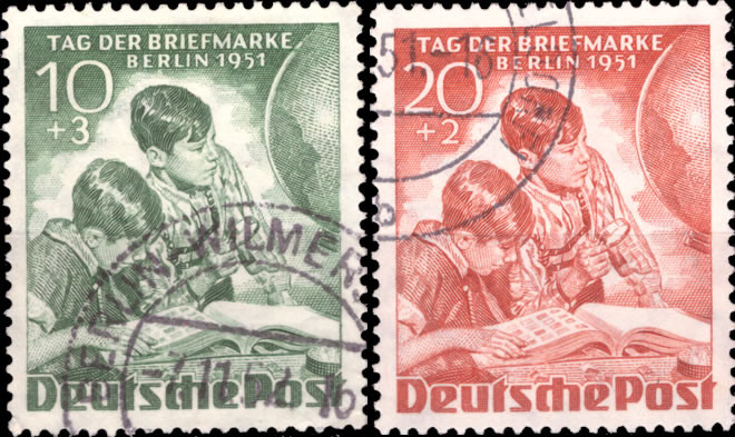 Briefmarken Berlin 1951, Mi.Nr. 80-81 Tag der Briefmarke, Gestempelt