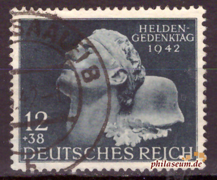 Briefmarken Deutsches Reich 1942, Mi.Nr. 812, Heldengedenktag, Gestempelt