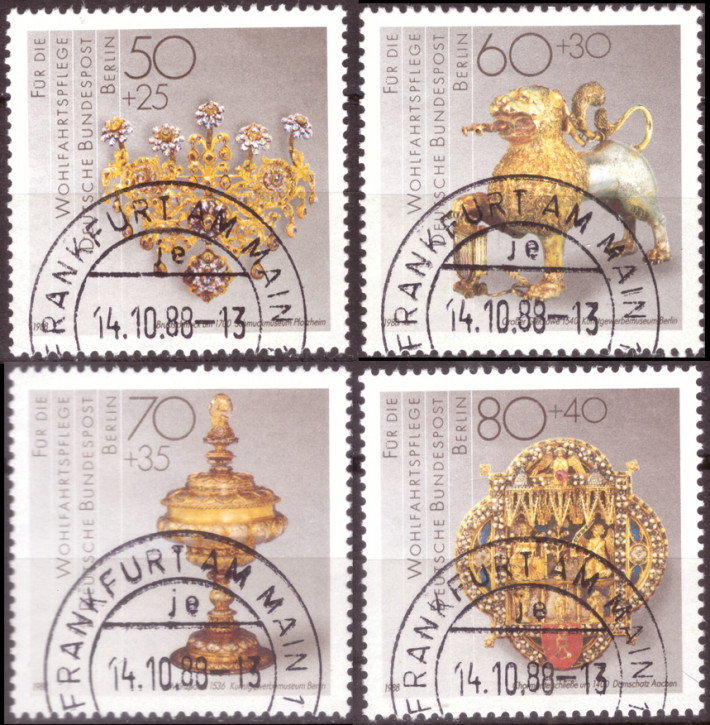 Briefmarken Berlin 1988, Mi.Nr. 818-821, Wohlfahrt: Gold- und Silberschmiedekunst. Gestempelt
