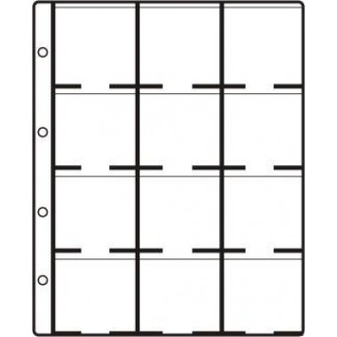 HARTBERGER Münzblätter mit 12 Feldern für 12 Münzrähmchen 50 x 50 mm - Standard, 10er-Packung (LK 12 ST)