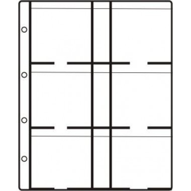 HARTBERGER Münzblätter mit 6 Feldern für Rähmchen 67 x 67 mm - SUPER, 10er-Packung (LK 6 SUPER)