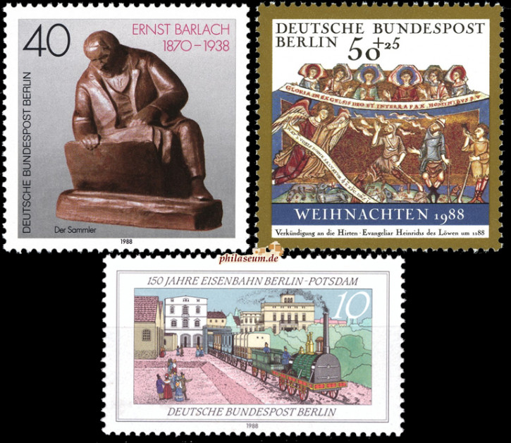 Briefmarken Berlin 1988, Lot aus Mi.Nr. 822-823, 829, Postfrisch