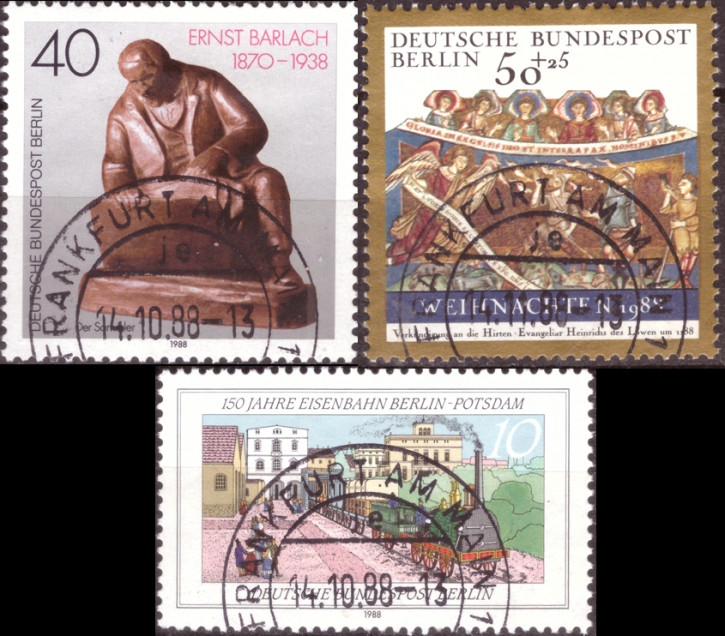 Briefmarken Berlin 1988, Lot aus Mi.Nr. 822-823, 829, Gestempelt
