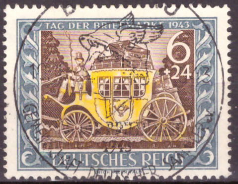 Briefmarken: Deutsches Reich 1943, Mi.Nr. 828, Tag der Briefmarke, Gestempelt