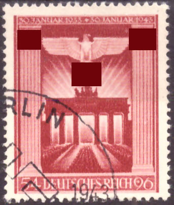 Briefmarken: Deutsches Reich 1943, Mi.Nr. 829, Machtergreifung durch Adolf Hitler, Gestempelt